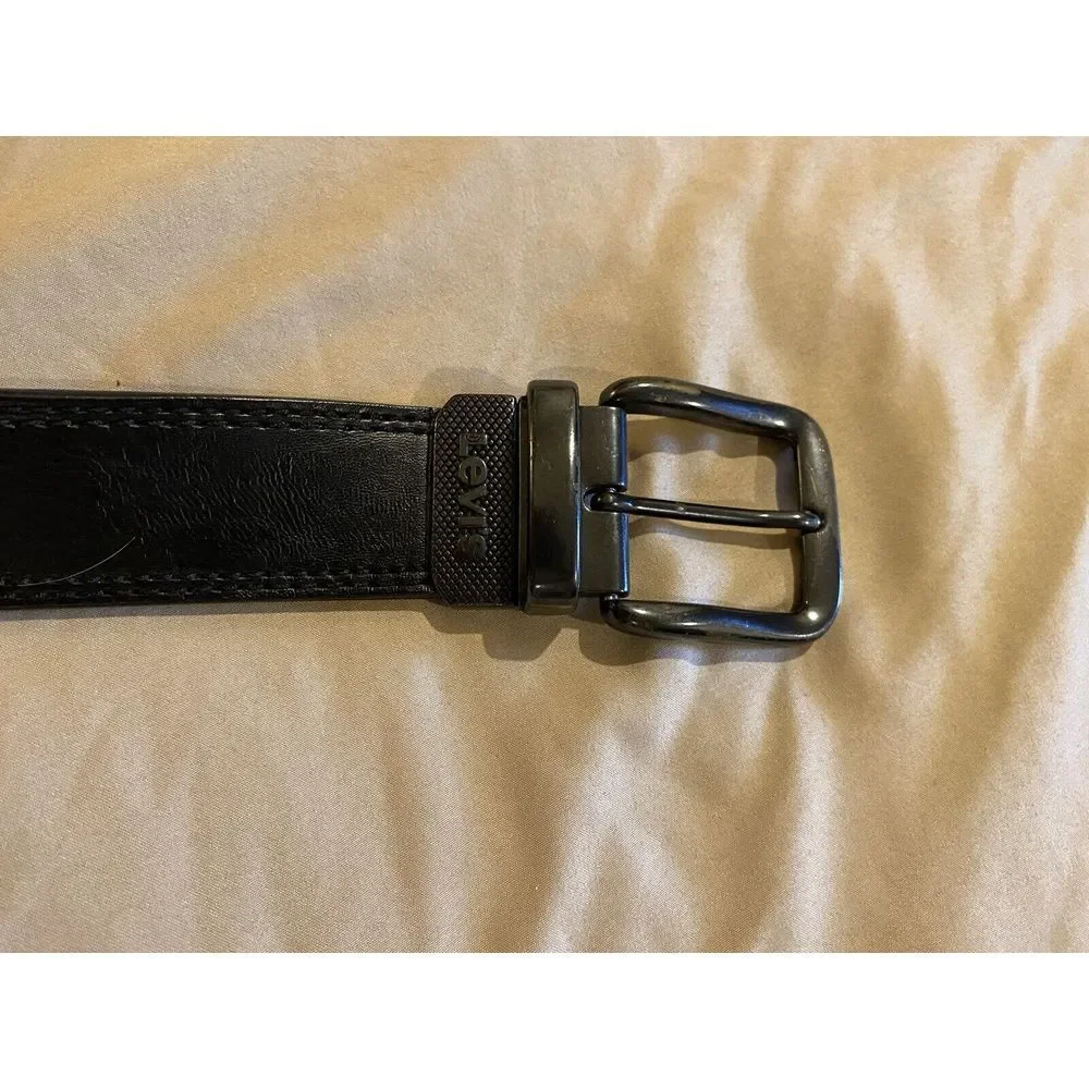 LEVI'S Reversible Casual Men's Belt Leather Brown/Black sz 44‎